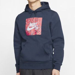Nike SB Triangle GFX Men's Skateboard Pullover Hoodie - Navy Blue